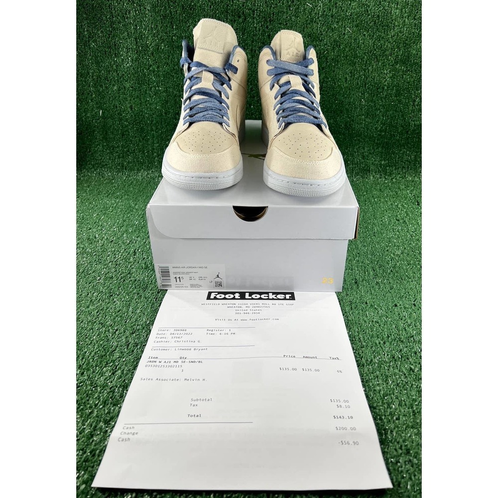 AIR JORDAN 1 MID SE SANDSRIFT/SAIL-MIDNIGHT NAVY DM9126 104 * WMS Sz11.5